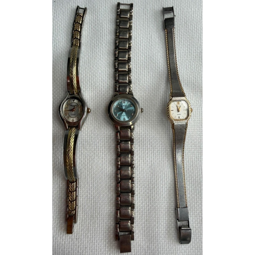 Vintage‎ Womens Watch Lot Pulsar V232-6830 Precision Gruen LTD Quartz 3pc Set